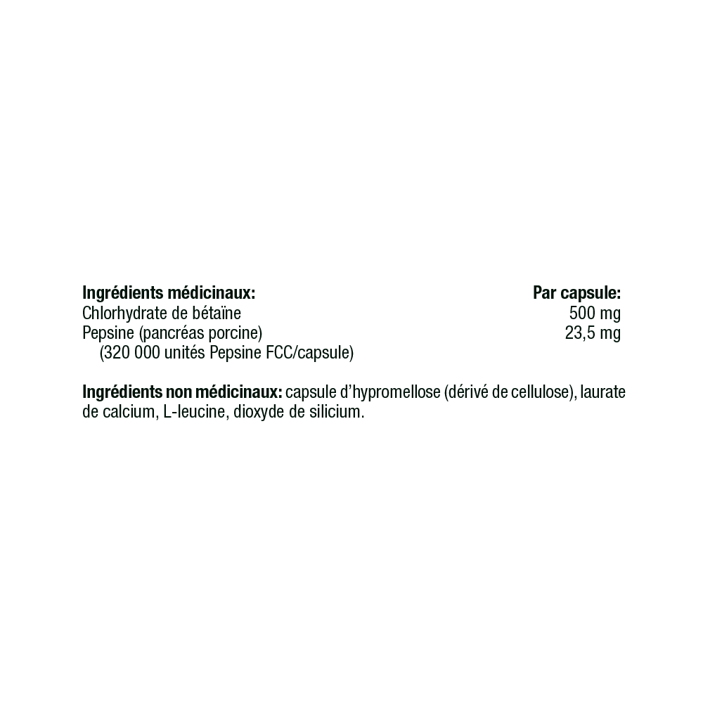 Betaine HCL & Pepsin